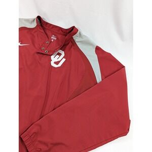 Oklahoma Sooners Lightweight Jacket Large Red Nike Windbreaker Coat SSwoosh‎